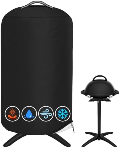 i COVER Round Grill Cover, 19.5" Dia x 32" H Smoker Cover, Kettle BBQ Cover by iCOVER