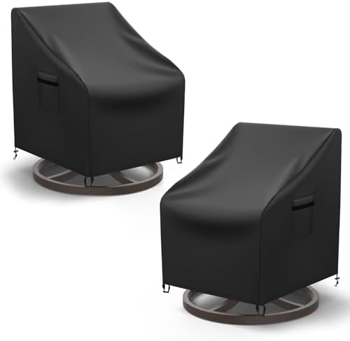 Mrrihand Patio Chair Covers, 2 Pack Outdoor Swivel Lounge Chair Cover, Heavy by Mrrihand