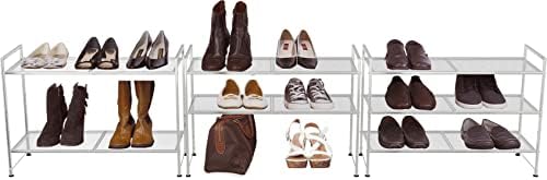 Simple Houseware 3-Tier Stackable Mesh Shoe Rack - Image 3