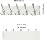 SKOLOO Creations White Solid Wood Wall Mounted Coat Rack, 5 Hooks, 16-7/8" Long - Image 5
