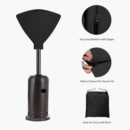 Easy-Going Patio Heater Head Cover, Outdoor Round 34"D Heater Cover - Image 5
