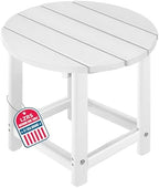 LZRS Round Adirondack Patio Side Table End Table, Outdoor Side Tables by LZRSPET