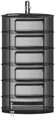 24" Diameter 6 Layer Herb Drying Rack Foldable C-Shaped Zipper by SPONDWILD