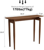 AQIMUELE Wood Console Table Walnut Entryway Table, Thin Console Table, Sofa - Image 2