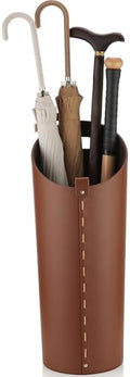 Brown Leather Umbrella Holder Indoor Umbrella Stand Rack by ELPMD