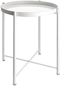 EKNITEY End Table, Folding Metal Side Table Waterproof Small Coffee Table Sofa by EKNITEY