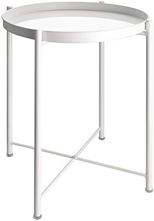 EKNITEY End Table, Folding Metal Side Table Waterproof Small Coffee Table Sofa by EKNITEY