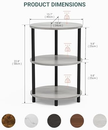 Round Pedestal End Table - Image 2