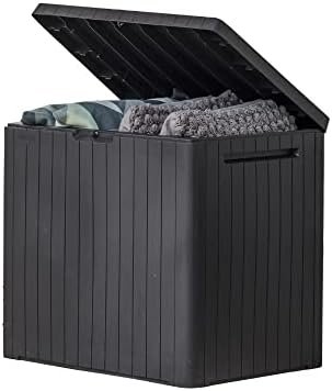 Keter City 30 Gal Outdoor Storage Box and Patio Side Table by Unknown