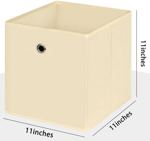 Foldable Storage Cubes Bins, 11 Inch Cloth Storage Cube Fabric Storage Box - Image 2