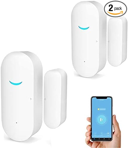 2-Pack WiFi Door and Window Sensors, Tuya Smart Alarm by SENCKIT
