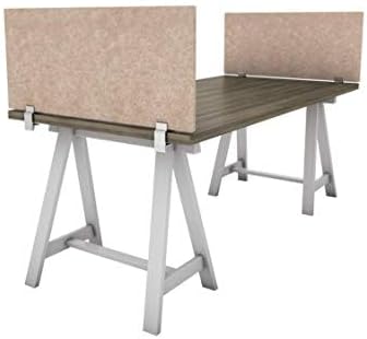 OBEX Panel Desk Mounted PET Privacy Screen, 24" x 24", Sand
