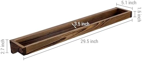 MyGift 30 Inch Rustic Burnt Wood Hanging Shoe Rack Wall Mounted Storage - Image 6