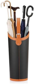 Faux Leather Large Umbrella Holder Entryway，Modern Black Umbrella Rack Stand by ELPMD