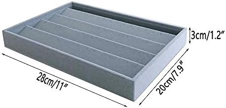 Premium Quality Grey Velvet Stackable Organizer Tray Earrings Jewelry Storage - Image 5