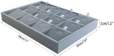 Premium Quality Grey Velvet Stackable Organizer Tray Pendant Necklace Jewelry - Image 5