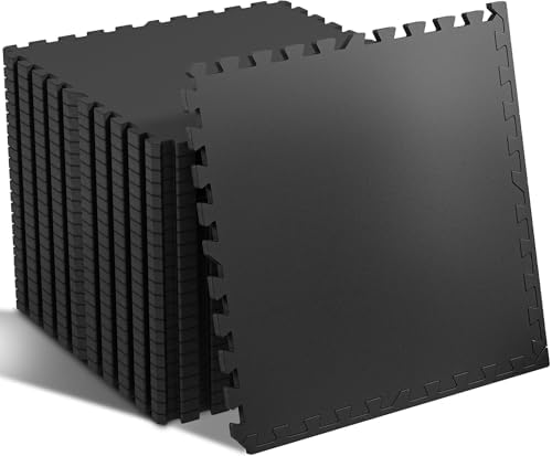 SUPERJARE 0.56'' Thick 48 Sq Ft Rubber Top Gym Flooring by SUPERJARE