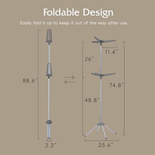 Beaudaily Clothes Drying Rack, Foldable 74.8-Inch Laundry Drying Rack, Indoor 2 - Image 7