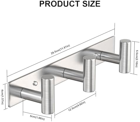 VAEHOLD Silvery Hat and Coat Wall Mount Rack - Image 4