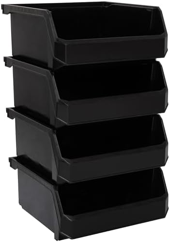 ReadySpace Medium-Wide Stackable Plastic Storage Bins by Akro-Mils
