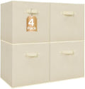 STORAGE MANIAC Storage Cubes, 13 Inch 4 Pack Collapsible Fabric Shelf Bins by STORAGEMANIAC