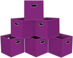 Black Foldable Storage Cubes Bins, Fabric Storage Box Cubes Organizer Baskets by HEAYEEG