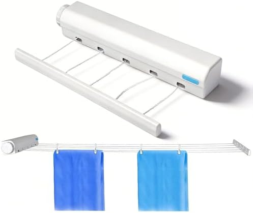Retractable Clothesline Kit, Wall Mounted Automatic Folding Laundry Rack by YosooHealthGear