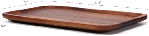 Serving Acacia Wood Valet Tray for Men Women, Catch All Acacia Mens Key Dump - Image 5