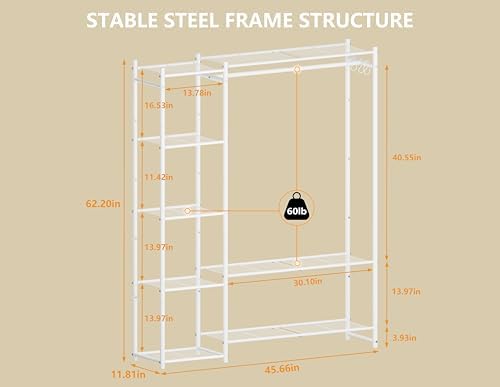 HOMIDEC Wardrobe Closet, Portable Clothes Rack - Image 3