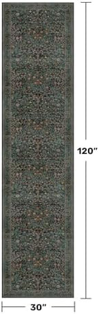 Dark Green 2'6" x 10' Runners for Wide Hallways Non Slip, Extra Long 10ft Floor - Image 2