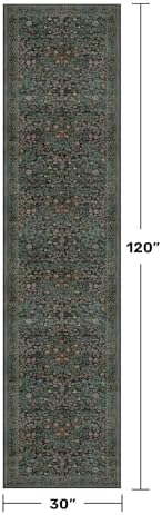 Dark Green 2'6" x 10' Runners for Wide Hallways Non Slip, Extra Long 10ft Floor - Image 2
