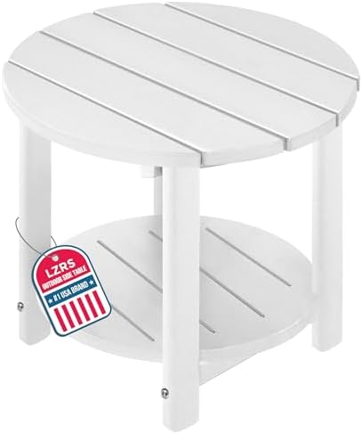 LZRS Round Adirondack Side Table Double End Table, Outdoor Side Tables by LZRSPET