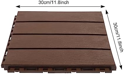 12"x12" Interlocking Deck Tiles, Modern Plastic Wood Outdoor Flooring Tiles - Image 5