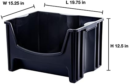 Mighty Tuff Jumbo Stackable Storage Bins, Easy-Access Storage, Large - Image 2