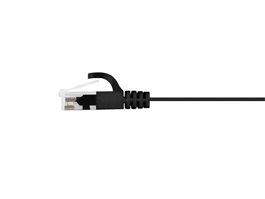 Monoprice Cat5e 2ft Black Flat Patch Cable UTP 30AWG 350MHz Pure Bare Copper - Image 2
