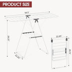 APEXCHASER Foldable Clothes Drying Rack, Adjustable Gullwings Space-Saving - Image 2