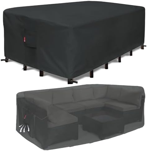 SheeChung Patio Furniture Cover Rectangular 110"L x 84"W x 28"H, Waterproof by SheeChung
