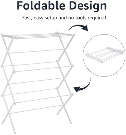Amazon Basics Foldable Portable Clothes Drying Rack - Image 3