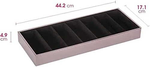 J JACKCUBE DESIGN 7 Slot Sunglasses Organizer, Leather Eyeglass Storage Tray Box - Image 3
