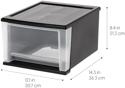 IRIS USA 4-Pack, 17 Qt. Medium Stacking Drawer Storage Organizer - Image 3