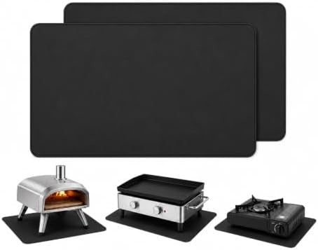 Heat Resistant Grill Mat for Countertop, 2 Pack Waterproof BBQ Mat for Table by FIREWESS