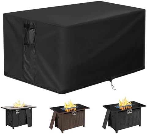 Outdoor Fire Pit Cover Rectangular Waterproof-48x36x24inch by Velfree