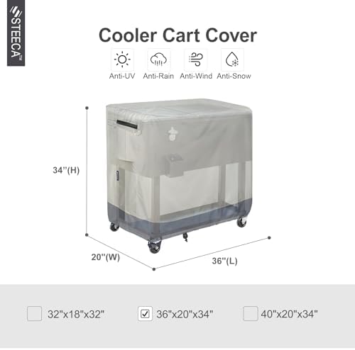 Waterproof Cooler Cart Cover 36L x 20W x 34H inch - Image 2