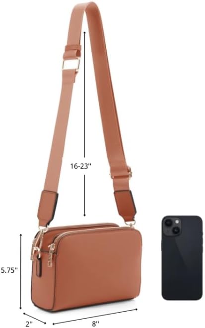 EVVE Crossbody Bags for Women Trendy Triple Zip Small Crossbody Camera Bag Purse - Image 5