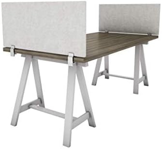 OBEX Panel Desk Mounted PET Privacy Screen, 24" x 36", Stone