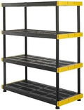 CX 4-Tier Heavy Duty Plastic Storage Shelves by BLACKYELLOW