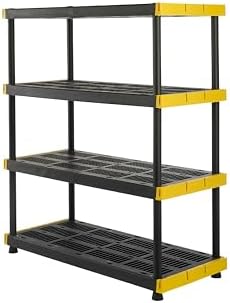 CX 4-Tier Heavy Duty Plastic Storage Shelves by BLACKYELLOW