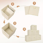STORAGE MANIAC Storage Cubes, 13 Inch 4 Pack Collapsible Fabric Shelf Bins - Image 6