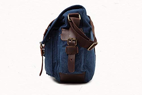 Sechunk Vintage Military Leather Canvas Laptop Bag Messenger Bags Medium - Image 5
