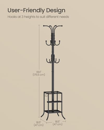 SONGMICS Metal Coat Rack Freestanding, - Image 6